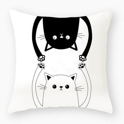 Elegant Cat-Themed Nursery Cushion Cover 18x18 inches - Très Elite
