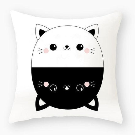 Elegant Cat-Themed Nursery Cushion Cover 18x18 inches - Très Elite