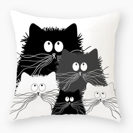 Elegant Cat-Themed Nursery Cushion Cover 18x18 inches - Très Elite