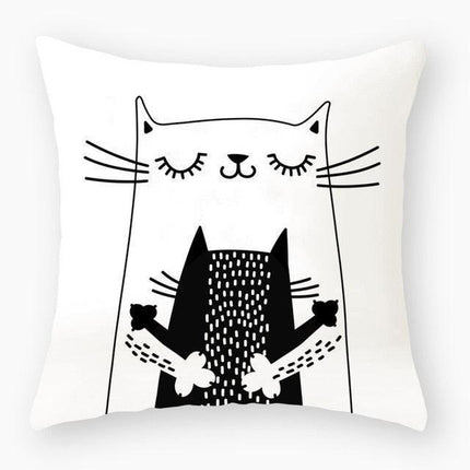 Elegant Cat-Themed Nursery Cushion Cover 18x18 inches - Très Elite