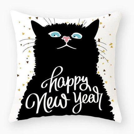 Elegant Cat-Themed Nursery Cushion Cover 18x18 inches - Très Elite