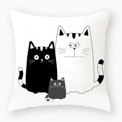 Elegant Cat-Themed Nursery Cushion Cover 18x18 inches - Très Elite