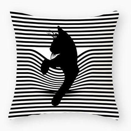 Elegant Cat-Themed Nursery Cushion Cover 18x18 inches - Très Elite
