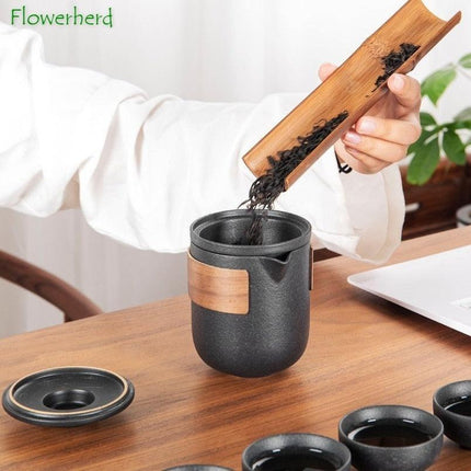 Elegant Ceramic Porcelain Kung Fu Tea Set - A Sophisticated Experience for Tea Aficionados - Très Elite