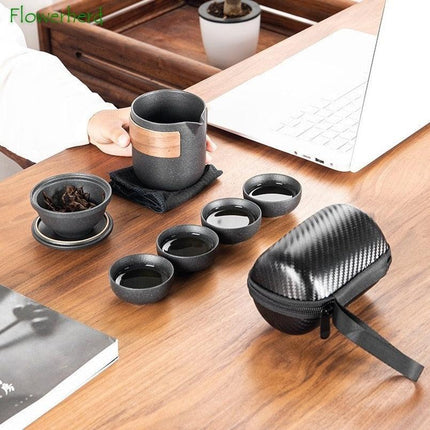 Elegant Ceramic Porcelain Kung Fu Tea Set - A Sophisticated Experience for Tea Aficionados - Très Elite