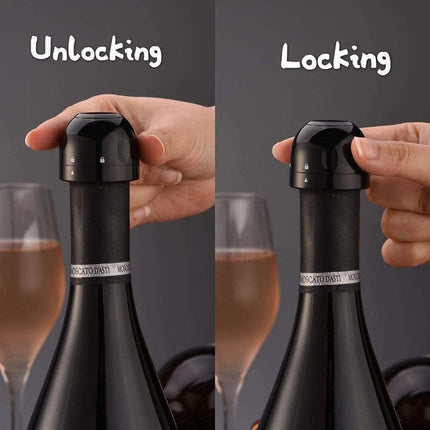 Elegant Champagne Preservation Stopper with Unique Spinning Lock - Très Elite