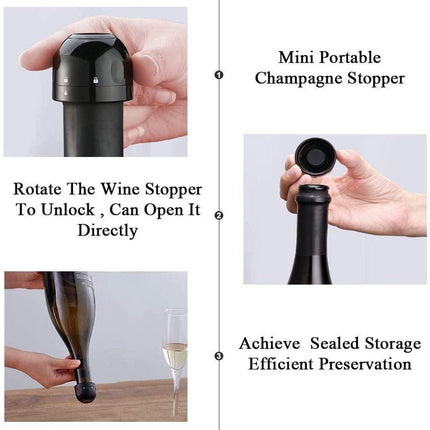 Elegant Champagne Preservation Stopper with Unique Spinning Lock - Très Elite
