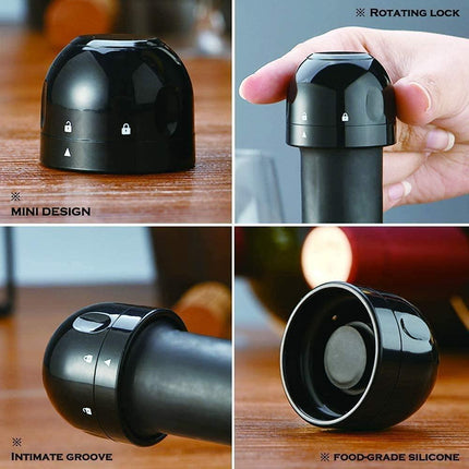 Elegant Champagne Preservation Stopper with Unique Spinning Lock - Très Elite