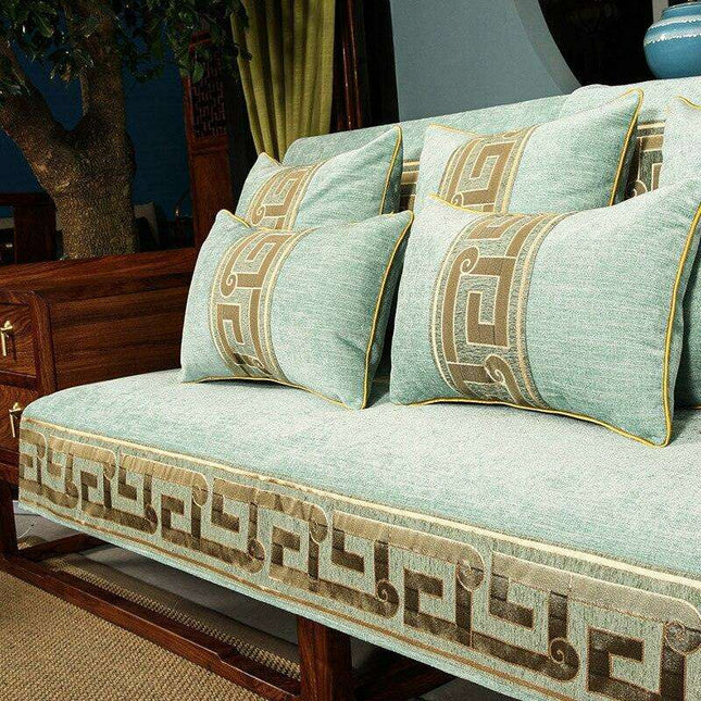 Elegant Chinese Plaid Sofa Protector