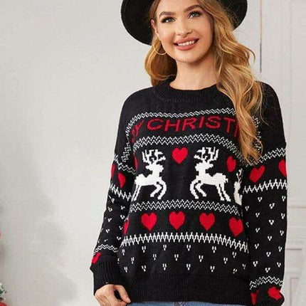 Elegant Comfort: Women's Polyester Knit Pullover for Chic Casual Wear