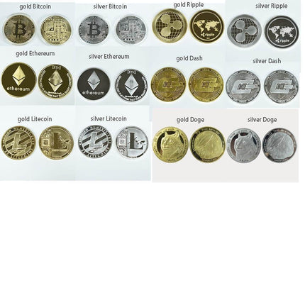 Elegant Cryptocurrency Showcase Coin - Luxurious Gold/Silver/Pink Finish, 2.5mm Thickness, 40mm Diameter - Très Elite