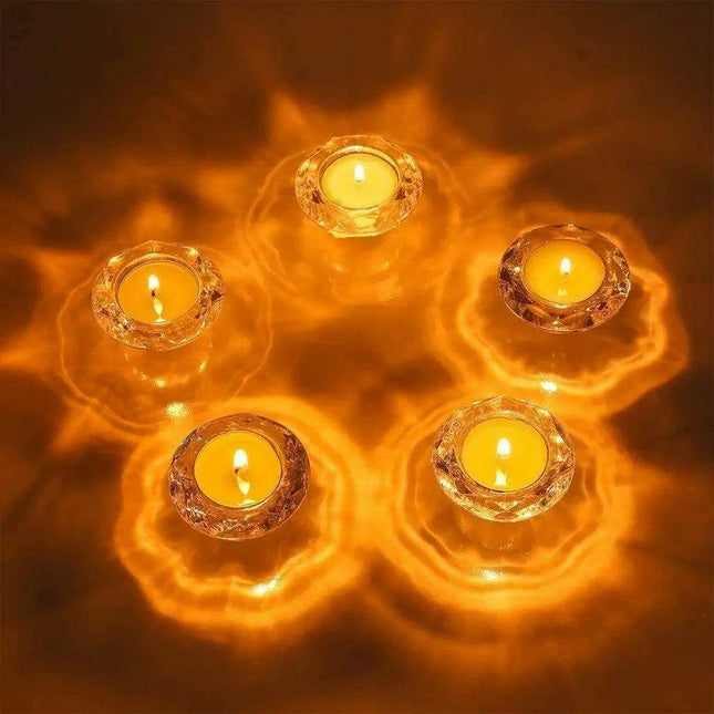 Elegant Crystal Tealight Holder: Illuminate Your Home with Style