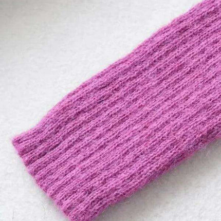 Elegant Curved Hem Knit Sweater for Women - Essential Winter Fashion Piece - Très Elite