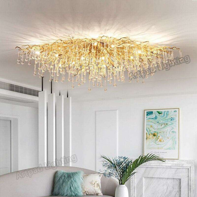 Elegant Customizable Crystal Ceiling Fixtures: Nordic Style with Versatile Adjustments