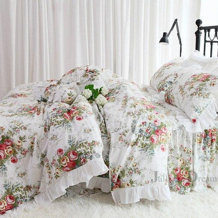 Elegant Customizable Floral Harmony Cotton Bedding Set- Très Elite- Très Elite
