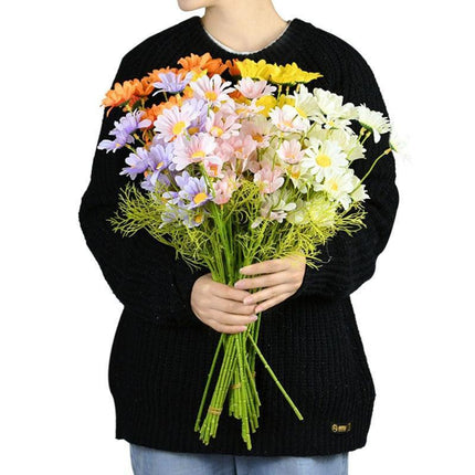 Elegant Daisy Dreams Bouquet Set: 5 Lifelike Floral Arrangements for Stunning Home Decor