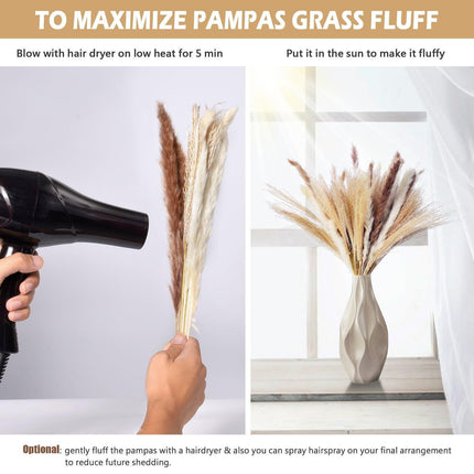 Elegant Dried Floral Arrangement with Pampas Grass - Ideal for Home Decor and Special Occasions