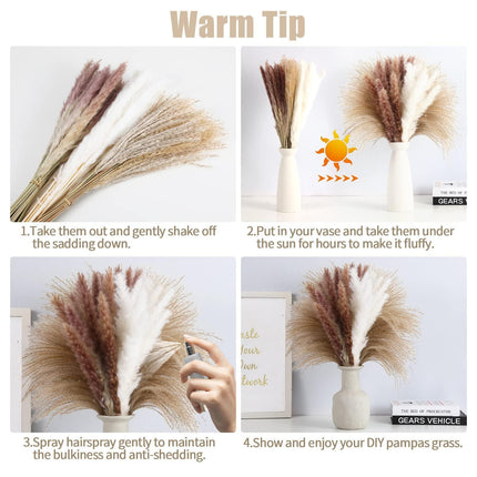 Elegant Dried Pampas Grass Arrangement: Add Rustic Beauty to Your Home Decor - Très Elite