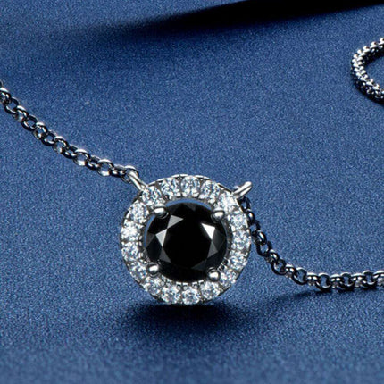 Elegant Dual-Tone 1 Carat Moissanite Round Pendant Necklace