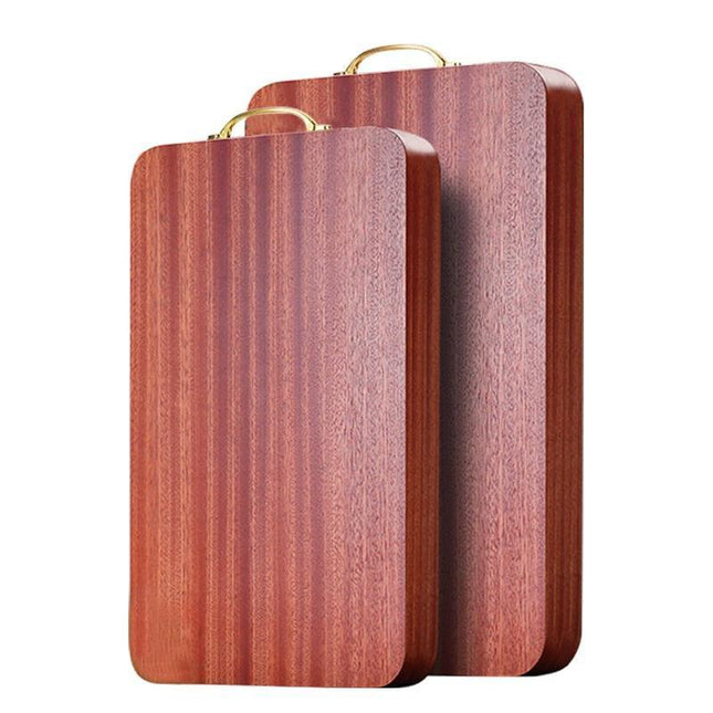 Elegant Ebony Wood Cutting Board Set with Chic Gold Handle - Essential Kitchen Accessory