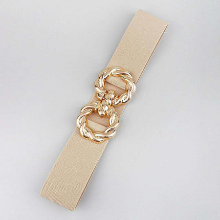 Elegant Elastic Belt with Zinc Alloy Buckle: Fashionable Accessory - Très Elite