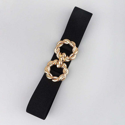 Elegant Elastic Belt with Zinc Alloy Buckle: Fashionable Accessory - Très Elite