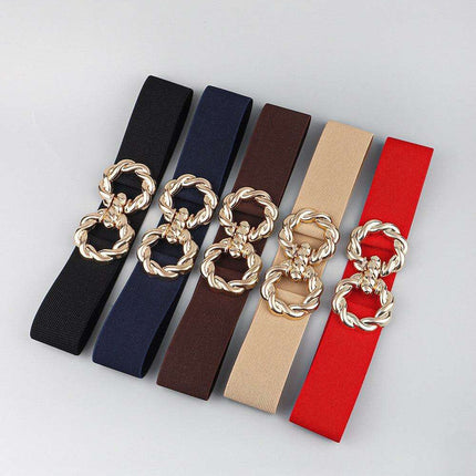 Elegant Elastic Belt with Zinc Alloy Buckle: Fashionable Accessory - Très Elite