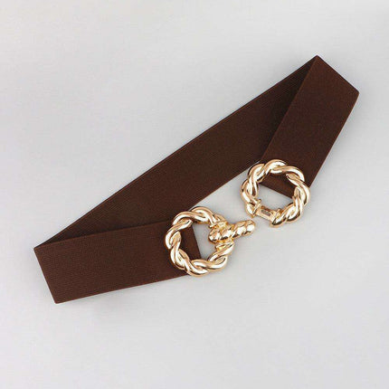 Elegant Elastic Belt with Zinc Alloy Buckle: Fashionable Accessory - Très Elite