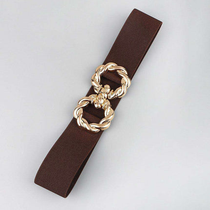 Elegant Elastic Belt with Zinc Alloy Buckle: Fashionable Accessory - Très Elite