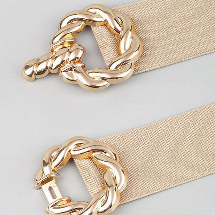 Elegant Elastic Belt with Zinc Alloy Buckle: Fashionable Accessory - Très Elite