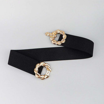 Elegant Elastic Belt with Zinc Alloy Buckle: Fashionable Accessory - Très Elite