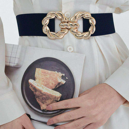 Elegant Elastic Belt with Zinc Alloy Buckle: Fashionable Accessory - Très Elite