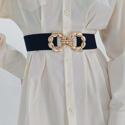 Elegant Elastic Belt with Zinc Alloy Buckle: Fashionable Accessory - Très Elite