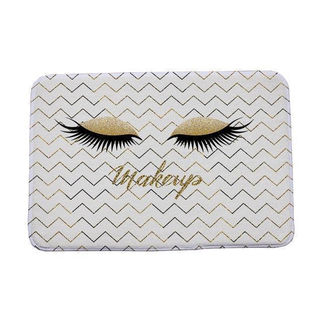 Elegant Eyelash Print Luxury Mat: Premium Surface Shielding