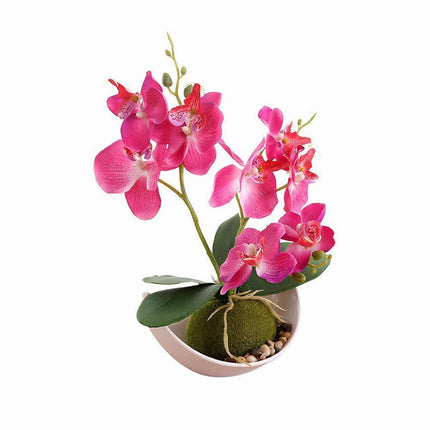 Elegant Faux Butterfly Orchid Bonsai - Stunning Home Decorative Accent - Très Elite