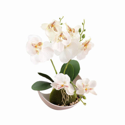 Elegant Faux Butterfly Orchid Bonsai - Stunning Home Decorative Accent - Très Elite