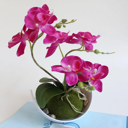 Elegant Faux Butterfly Orchid Bonsai - Stunning Home Decorative Accent - Très Elite