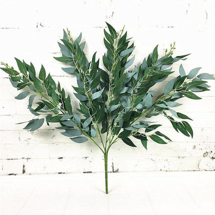 Elegant Faux Willow Leaf Bouquet: Chic Greenery for Sophisticated Home Decor