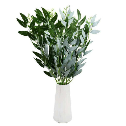 Elegant Faux Willow Leaf Bouquet: Chic Greenery for Sophisticated Home Decor