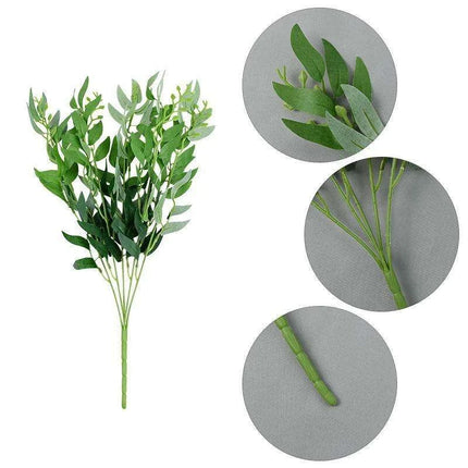 Elegant Faux Willow Leaf Bouquet: Chic Greenery for Sophisticated Home Decor