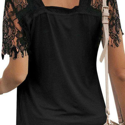 Elegant Feather Lace V Neck Blouse - A Chic Essential