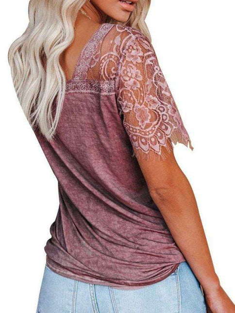 Elegant Feather Lace V Neck Blouse - A Chic Essential