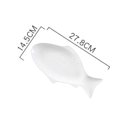 Elegant Fish-Shaped White Ceramic Dining Plate for Sophisticated Entertaining - Très Elite