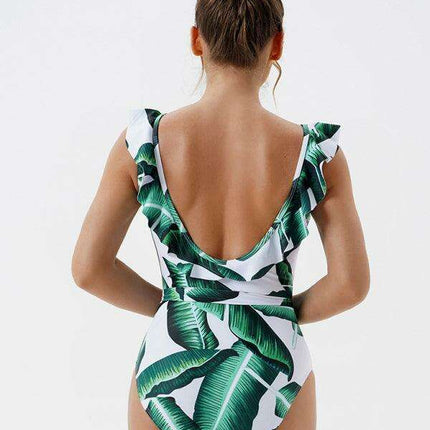 Elegant Floral Backless Women's Swimsuit - Très Elite