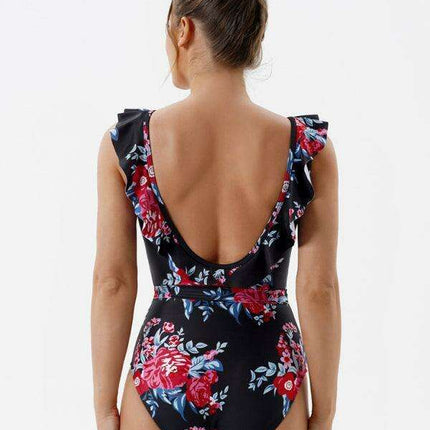 Elegant Floral Backless Women's Swimsuit - Très Elite