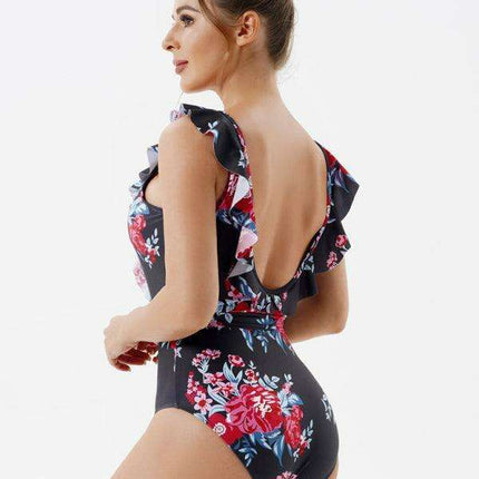 Elegant Floral Backless Women's Swimsuit - Très Elite
