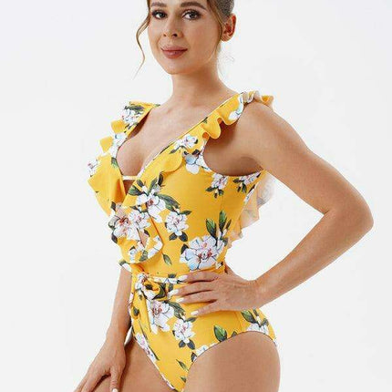 Elegant Floral Backless Women's Swimsuit - Très Elite