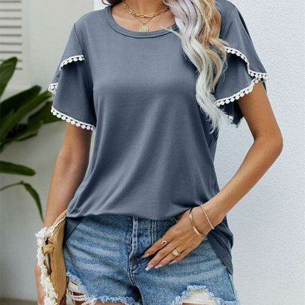 Elegant Floral Chiffon Blouse with Flowing Sleeves for Women - Très Elite