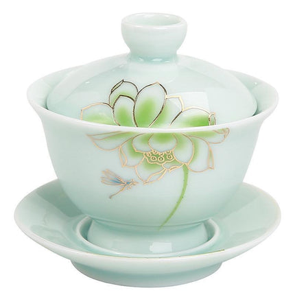 Elegant Floral KungFu Porcelain Teacups Set - Elevate Your Tea Time Experience - Très Elite