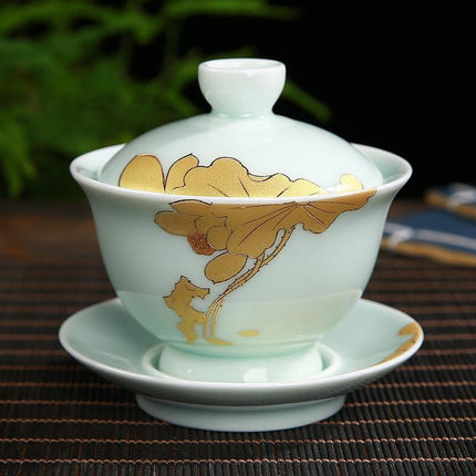 Elegant Floral KungFu Porcelain Teacups Set - Elevate Your Tea Time Experience - Très Elite